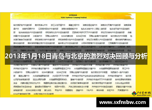 2013年1月18日青岛与北京的激烈对决回顾与分析